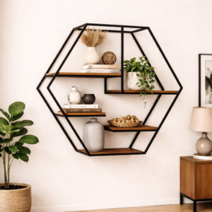 ESTANTE MDF HEXAGONAL - INDUSTRIAL