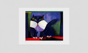 GATO AZUL ENCOSTADO