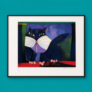 GATO AZUL ENCOSTADO